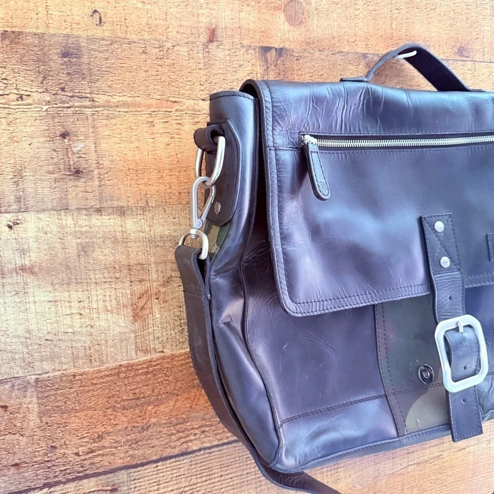 Battalion Leather Army Messenger Laptop/School Bag England Logistics
